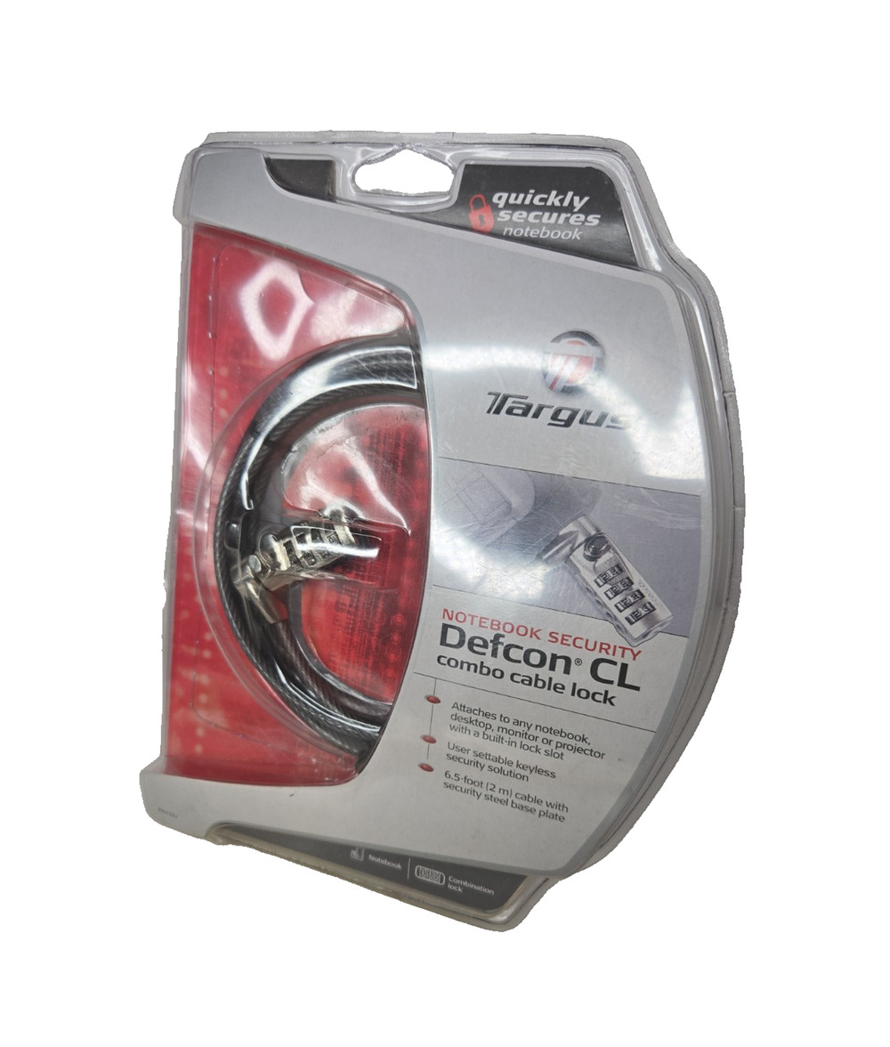 Targus Defcon CL Keyless Combo Notebook Security Cable Lock New Stock 380